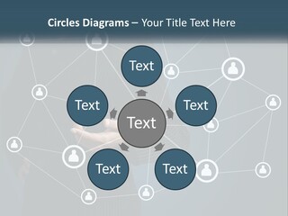 A Woman In A Business Suit Holding Her Hand Out To A Network Of People PowerPoint Template