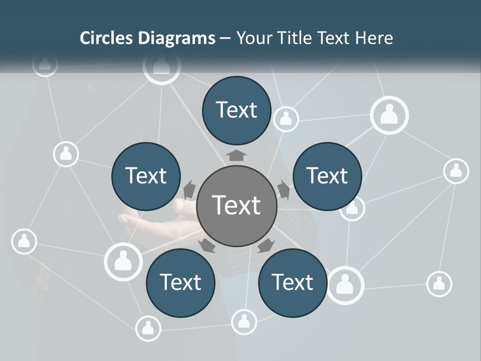 A Woman In A Business Suit Holding Her Hand Out To A Network Of People PowerPoint Template