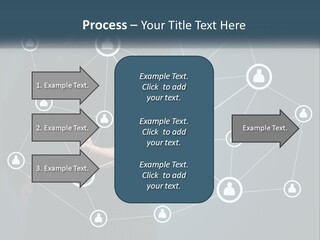 A Woman In A Business Suit Holding Her Hand Out To A Network Of People PowerPoint Template