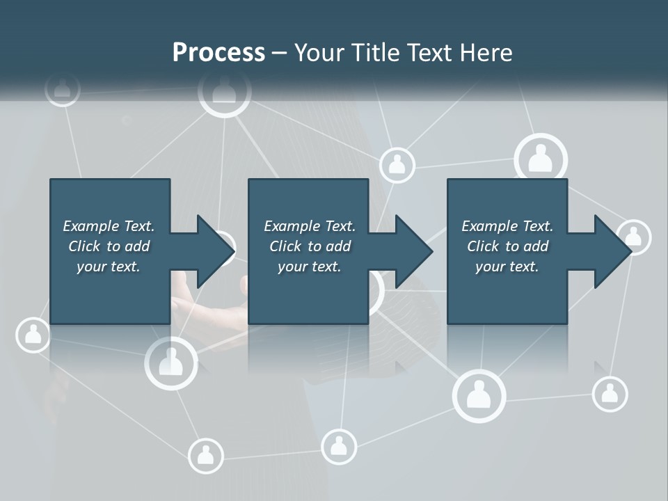A Woman In A Business Suit Holding Her Hand Out To A Network Of People PowerPoint Template