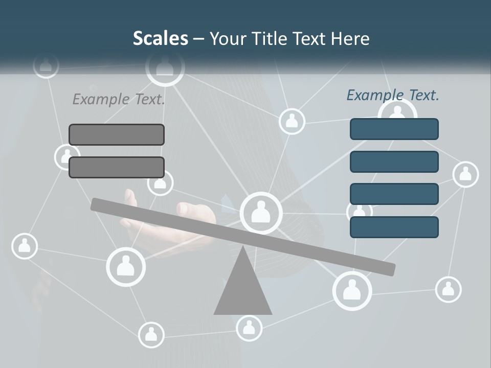 A Woman In A Business Suit Holding Her Hand Out To A Network Of People PowerPoint Template
