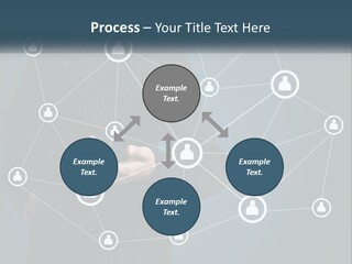 A Woman In A Business Suit Holding Her Hand Out To A Network Of People PowerPoint Template