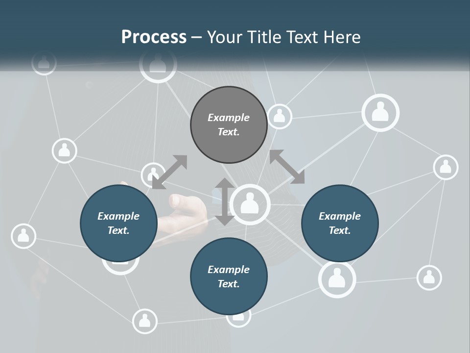 A Woman In A Business Suit Holding Her Hand Out To A Network Of People PowerPoint Template