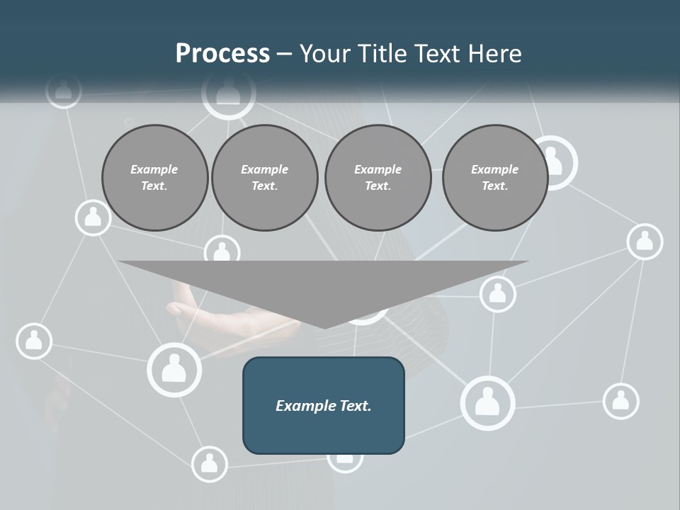 A Woman In A Business Suit Holding Her Hand Out To A Network Of People PowerPoint Template