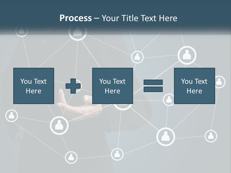 A Woman In A Business Suit Holding Her Hand Out To A Network Of People PowerPoint Template