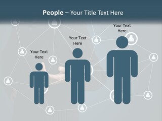 A Woman In A Business Suit Holding Her Hand Out To A Network Of People PowerPoint Template