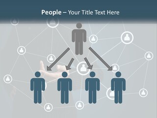 A Woman In A Business Suit Holding Her Hand Out To A Network Of People PowerPoint Template
