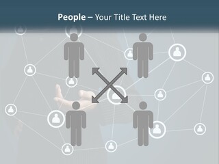 A Woman In A Business Suit Holding Her Hand Out To A Network Of People PowerPoint Template
