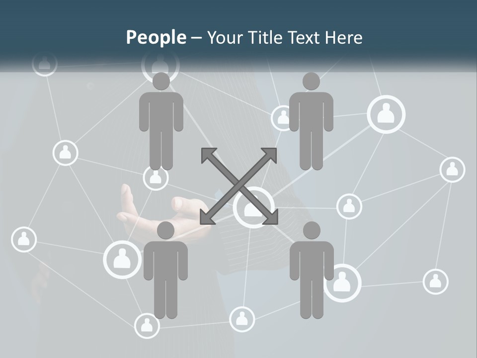 A Woman In A Business Suit Holding Her Hand Out To A Network Of People PowerPoint Template