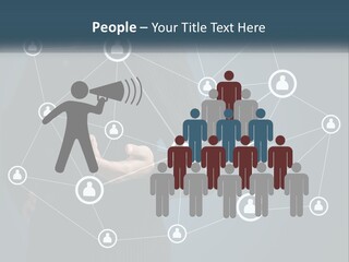 A Woman In A Business Suit Holding Her Hand Out To A Network Of People PowerPoint Template