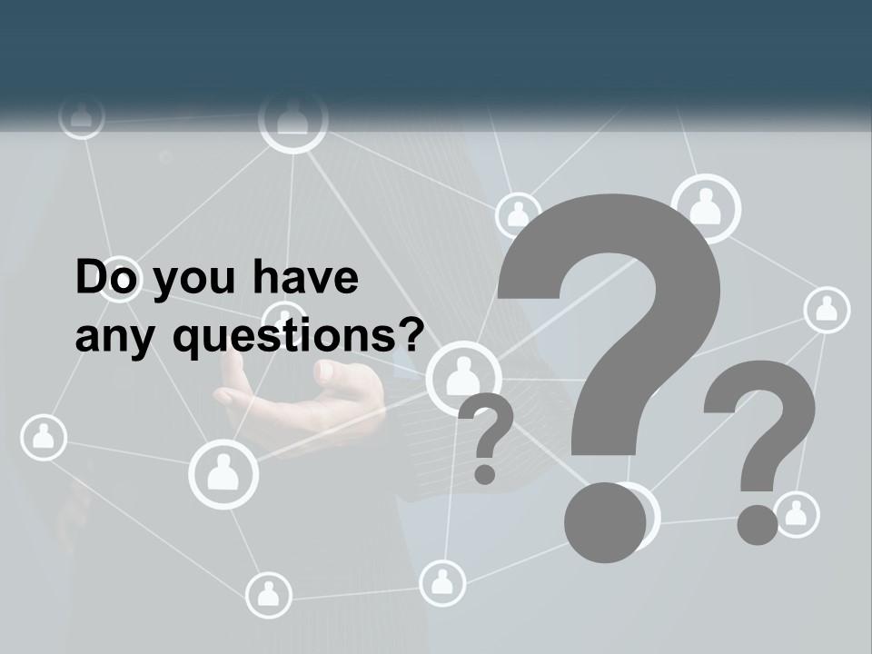 A Woman In A Business Suit Holding Her Hand Out To A Network Of People PowerPoint Template