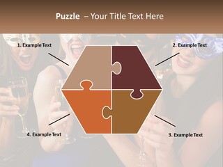 A Group Of Women Holding Glasses Of Champagne PowerPoint Template