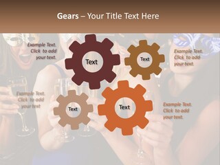 A Group Of Women Holding Glasses Of Champagne PowerPoint Template