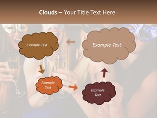 A Group Of Women Holding Glasses Of Champagne PowerPoint Template