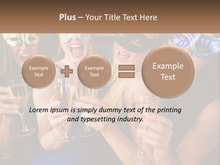 A Group Of Women Holding Glasses Of Champagne PowerPoint Template