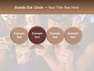 A Group Of Women Holding Glasses Of Champagne PowerPoint Template