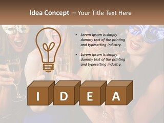 A Group Of Women Holding Glasses Of Champagne PowerPoint Template