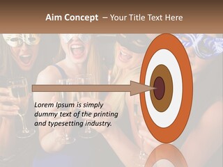 A Group Of Women Holding Glasses Of Champagne PowerPoint Template