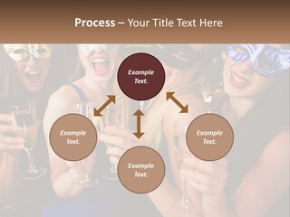 A Group Of Women Holding Glasses Of Champagne PowerPoint Template