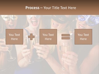 A Group Of Women Holding Glasses Of Champagne PowerPoint Template