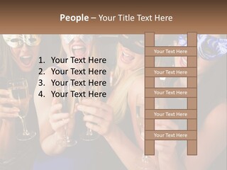 A Group Of Women Holding Glasses Of Champagne PowerPoint Template