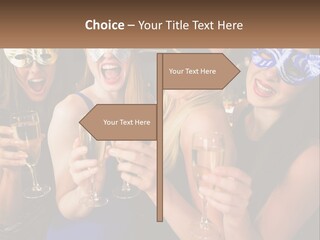 A Group Of Women Holding Glasses Of Champagne PowerPoint Template