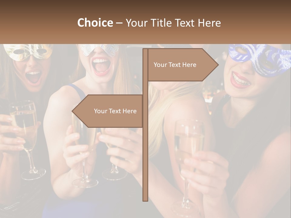 A Group Of Women Holding Glasses Of Champagne PowerPoint Template