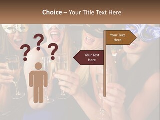 A Group Of Women Holding Glasses Of Champagne PowerPoint Template