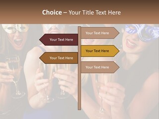 A Group Of Women Holding Glasses Of Champagne PowerPoint Template