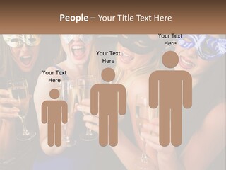 A Group Of Women Holding Glasses Of Champagne PowerPoint Template