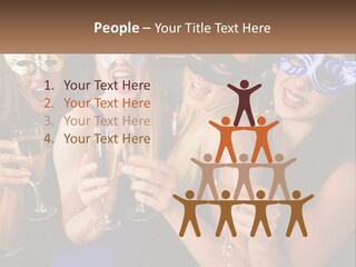A Group Of Women Holding Glasses Of Champagne PowerPoint Template