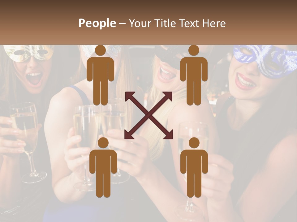 A Group Of Women Holding Glasses Of Champagne PowerPoint Template