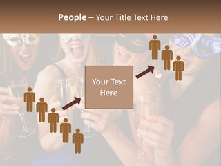 A Group Of Women Holding Glasses Of Champagne PowerPoint Template