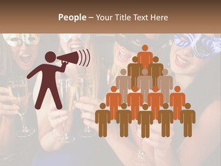 A Group Of Women Holding Glasses Of Champagne PowerPoint Template