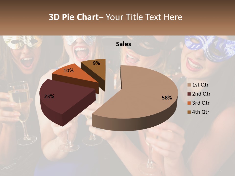 A Group Of Women Holding Glasses Of Champagne PowerPoint Template