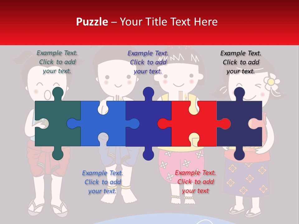 A Group Of Children Standing Next To Each Other PowerPoint Template