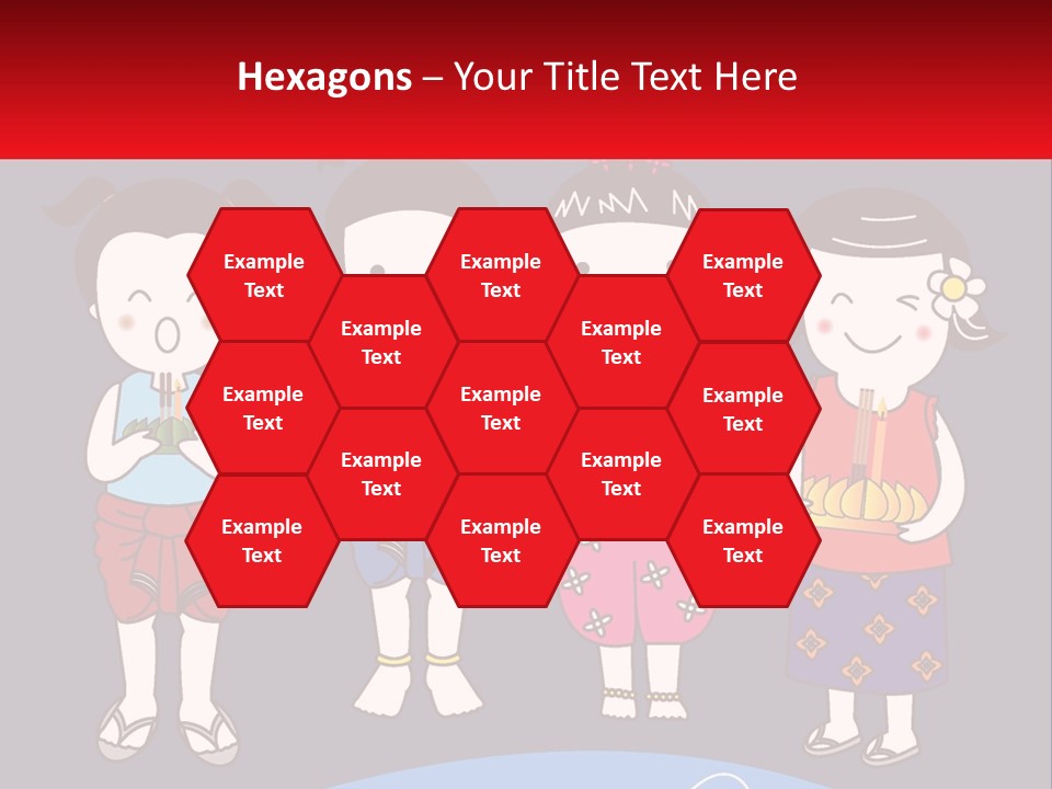 A Group Of Children Standing Next To Each Other PowerPoint Template