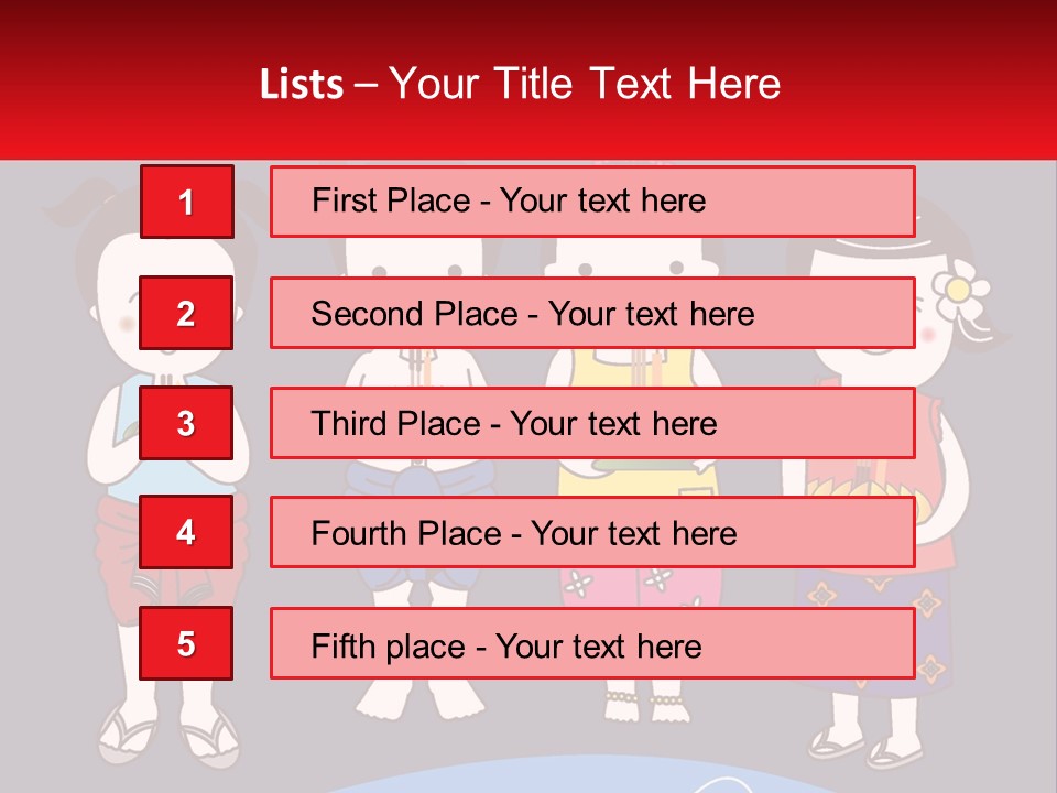 A Group Of Children Standing Next To Each Other PowerPoint Template