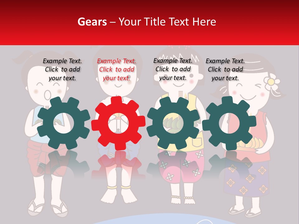 A Group Of Children Standing Next To Each Other PowerPoint Template