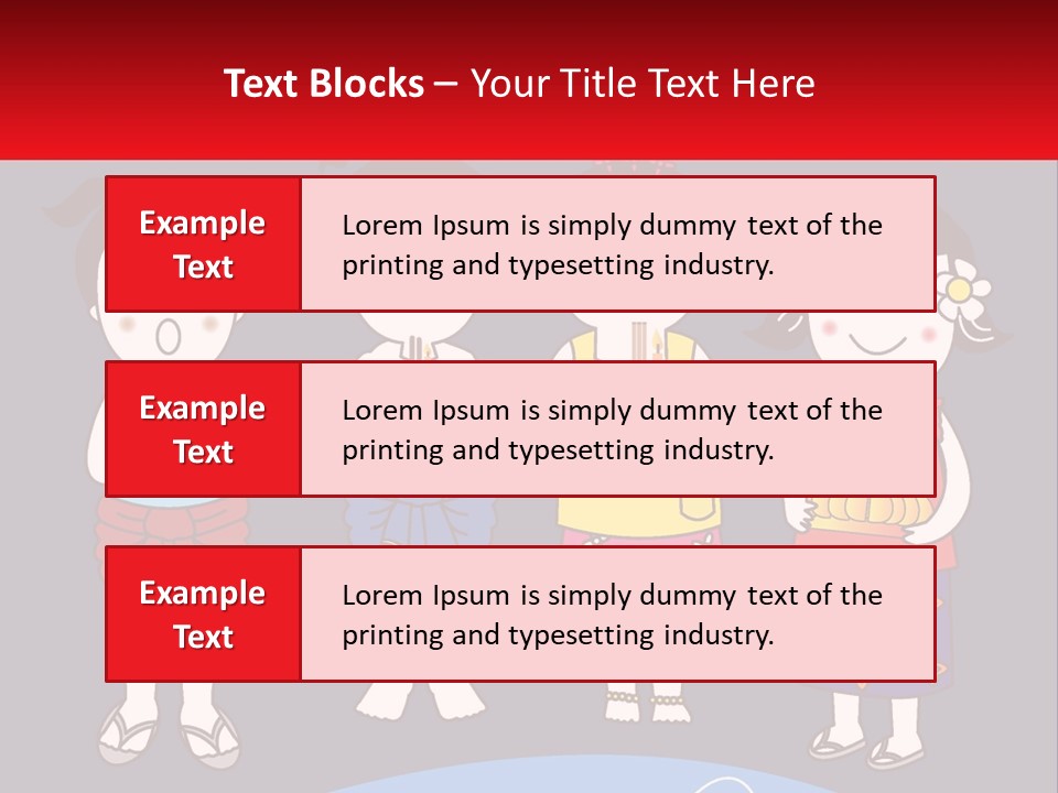 A Group Of Children Standing Next To Each Other PowerPoint Template