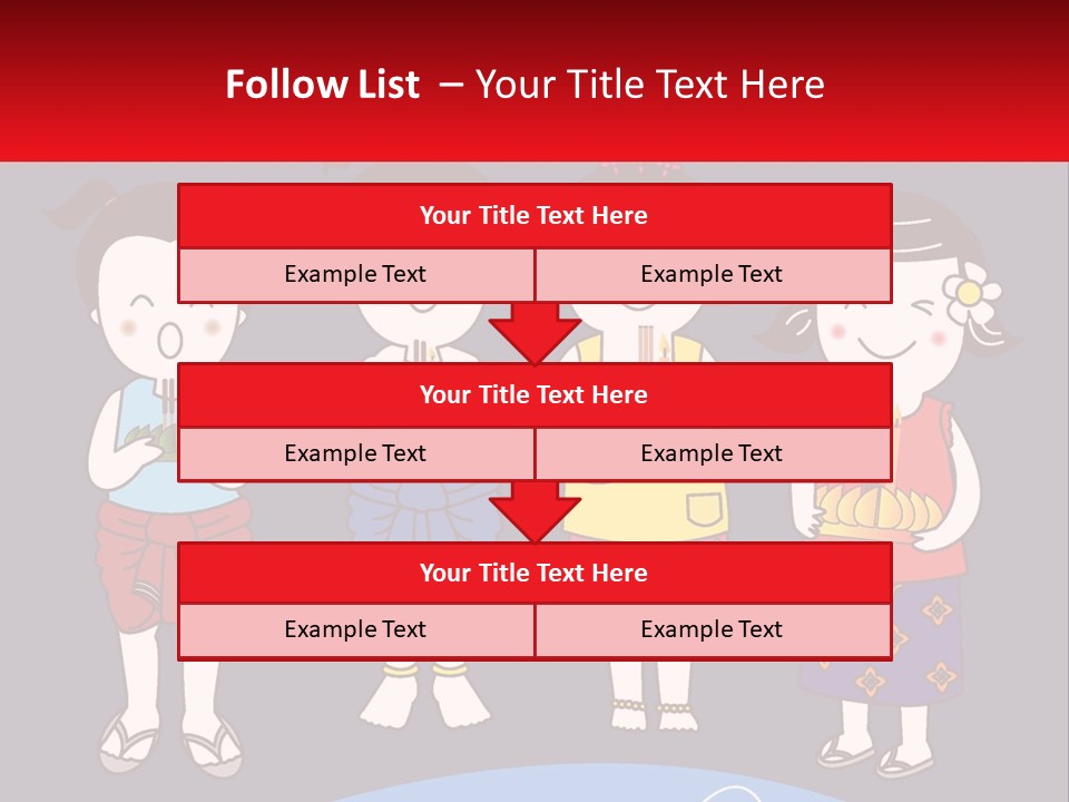 A Group Of Children Standing Next To Each Other PowerPoint Template