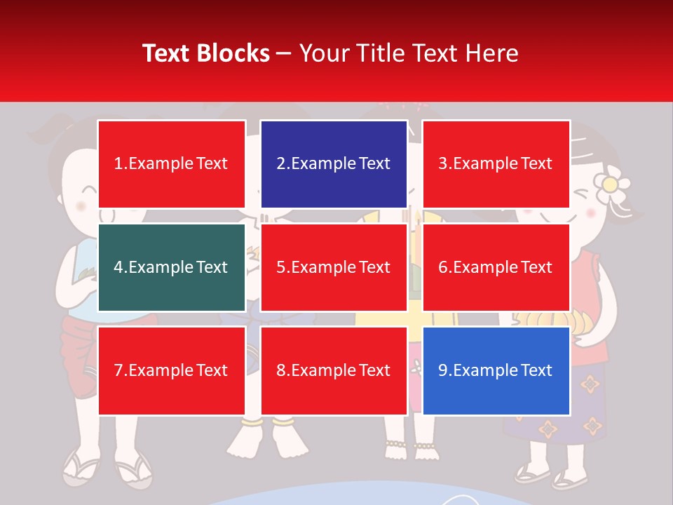 A Group Of Children Standing Next To Each Other PowerPoint Template