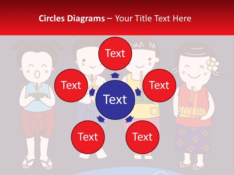 A Group Of Children Standing Next To Each Other PowerPoint Template