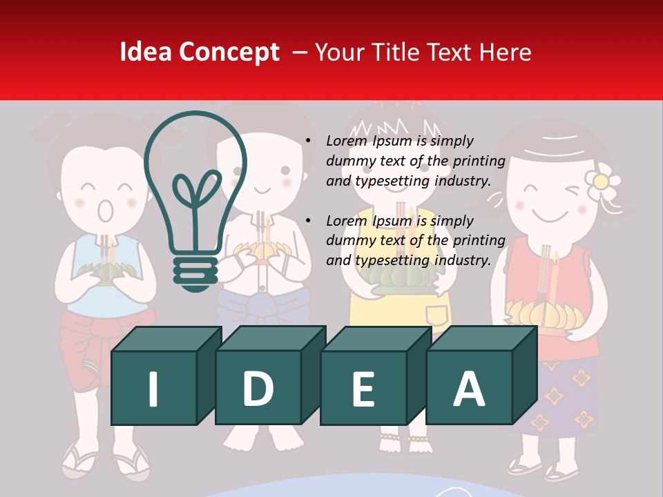 A Group Of Children Standing Next To Each Other PowerPoint Template