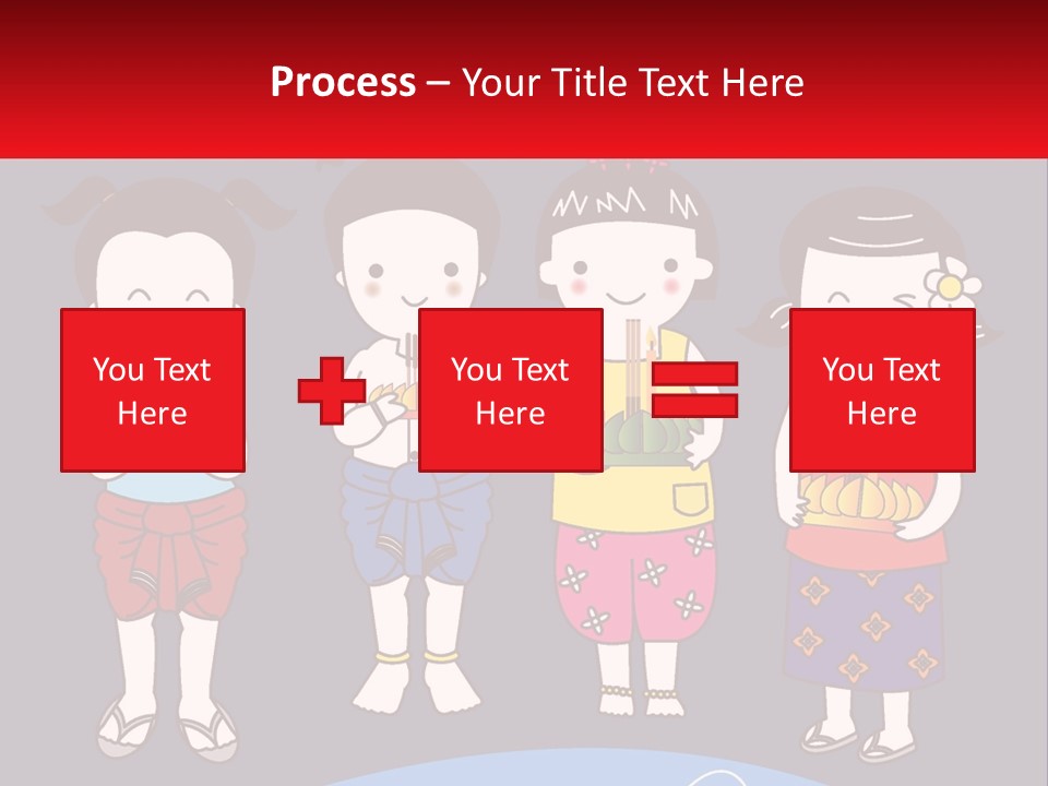 A Group Of Children Standing Next To Each Other PowerPoint Template