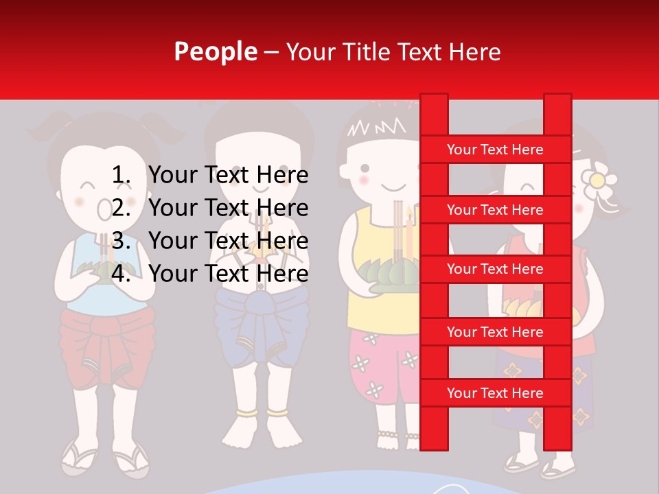 A Group Of Children Standing Next To Each Other PowerPoint Template