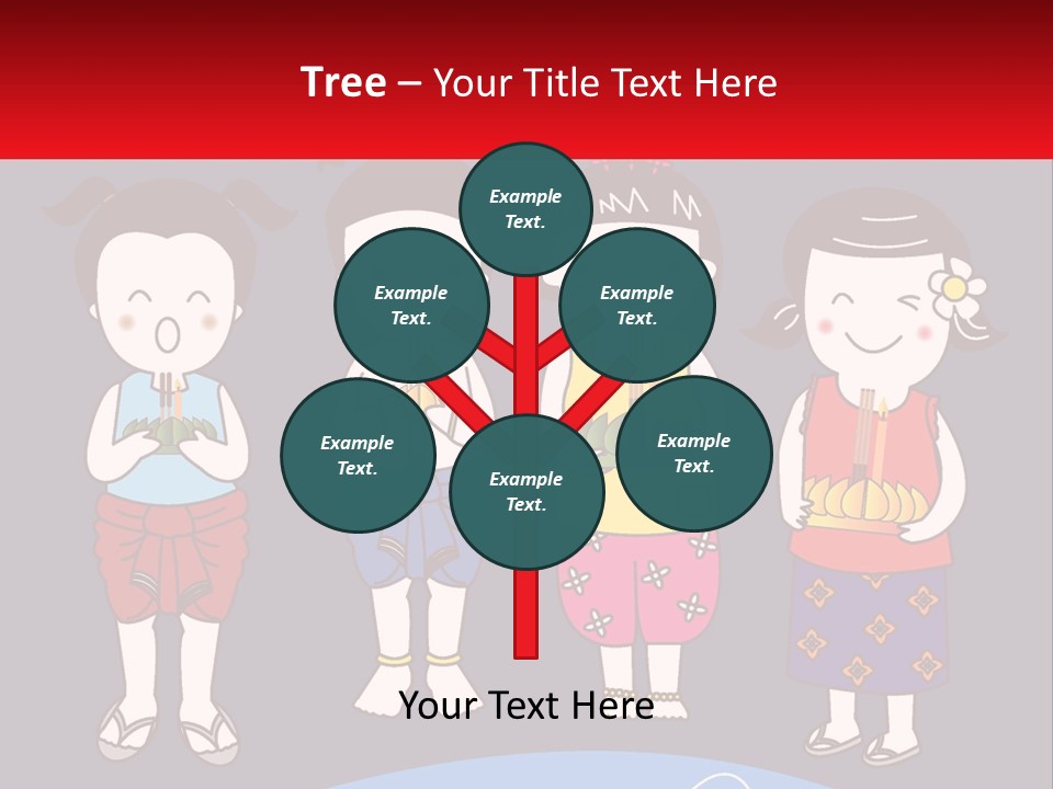 A Group Of Children Standing Next To Each Other PowerPoint Template