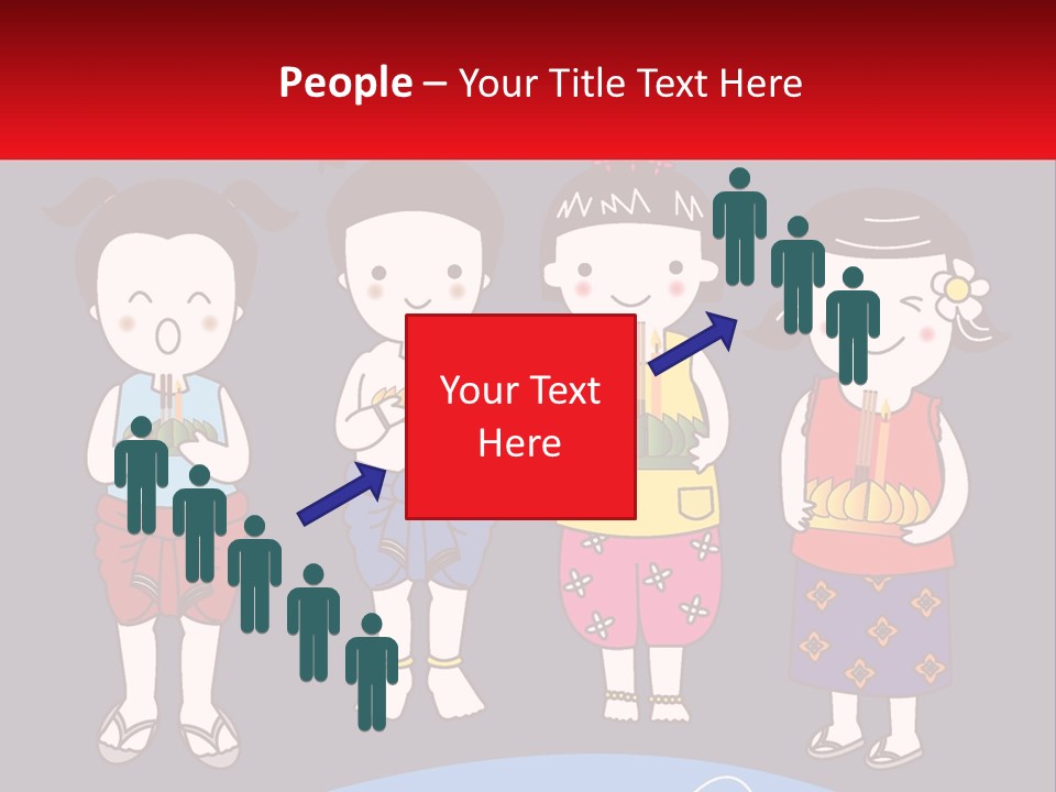 A Group Of Children Standing Next To Each Other PowerPoint Template