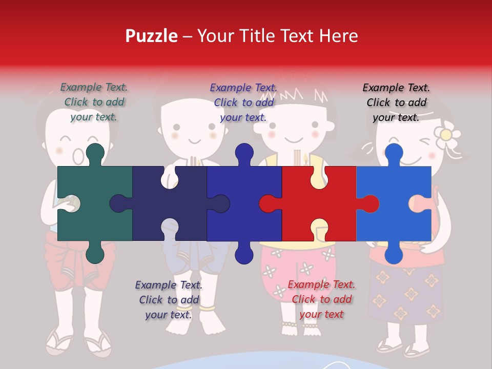 A Group Of Children Standing Next To Each Other PowerPoint Template