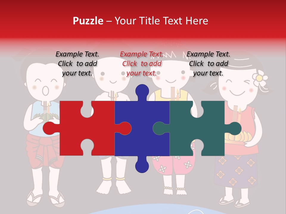 A Group Of Children Standing Next To Each Other PowerPoint Template